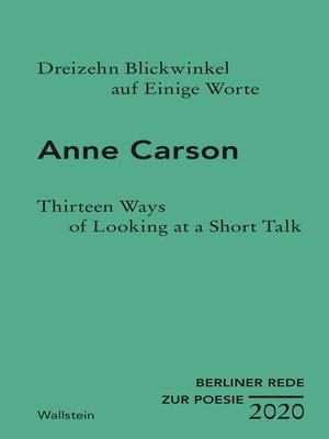 cover image of Dreizehn Blickwinkel auf Einige Worte / Thirteen Ways of Looking at a Short Talk